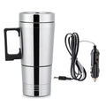 SEAMETAL 12V 24V 300ML Car Heating Cup Stainless Steel Electric Kettle Water Coffee Milk Thermal Mug for Car Winter Accessories