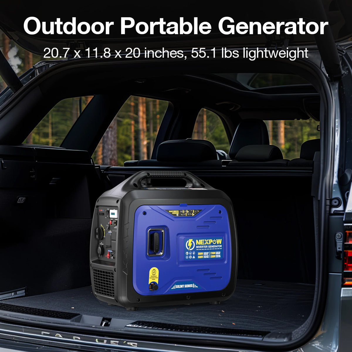 3500W Portable Inverter Generator, Dual Fuel Super Quiet Generator, Eco-Mode Feature, Parallel Capability, EPA Compliant, Lightweight for Backup Home & Camping