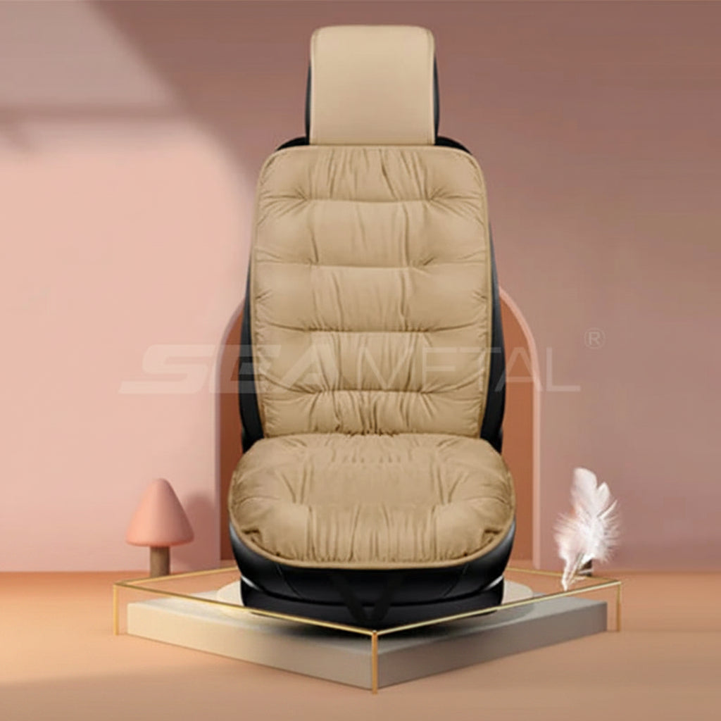 Winter Car Seat Cover with Back Pad Warm Auto Seat Cushion Front Chair Protector Universal for Suv Pick-Up Truck Sedan