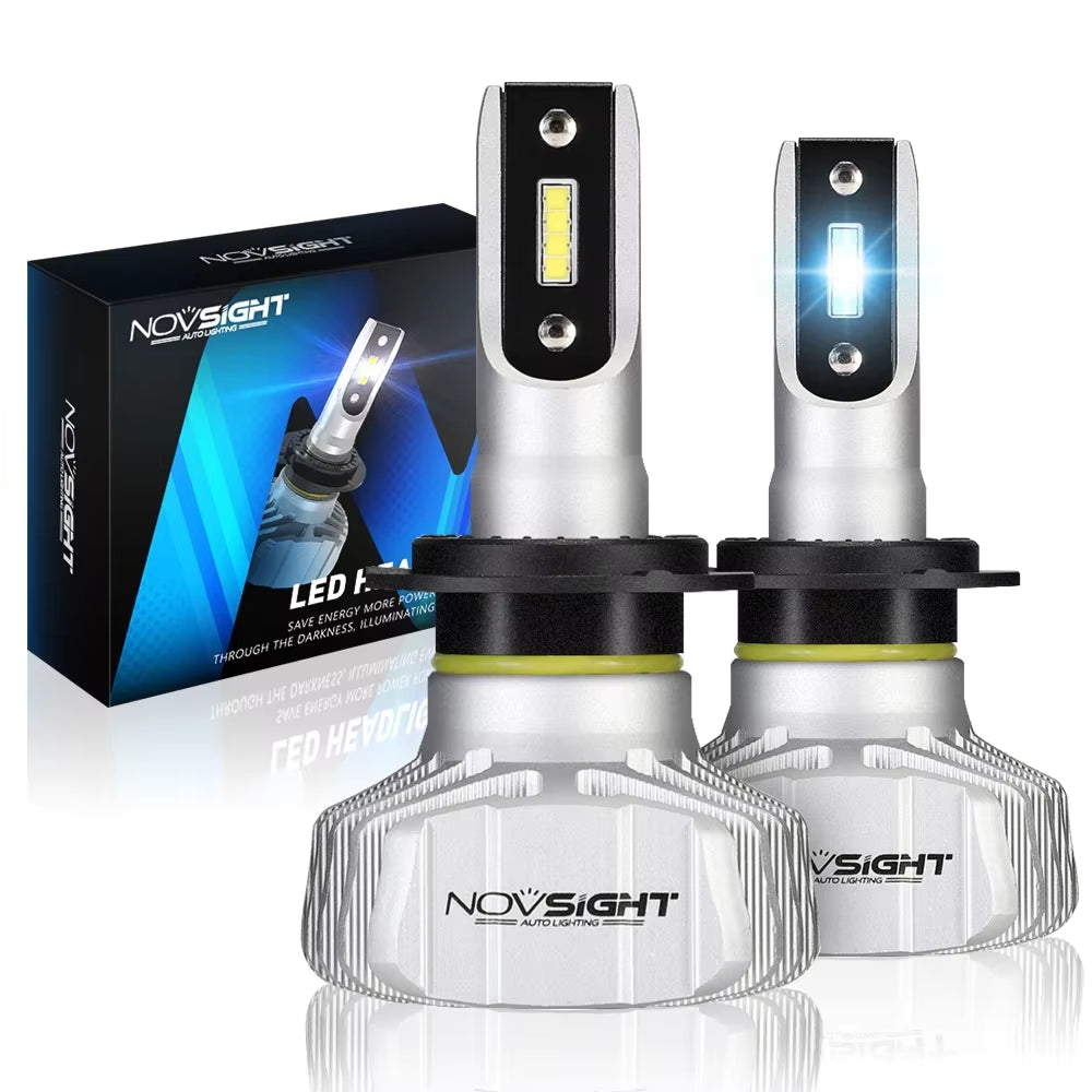 NOVSIGHT Car Headlight H4 Hi/Lo Beam LED H7 H1 H8 H9 H11 9005 9006 50W 10000Lm 6500K Auto Headlamp Fog Light Bulbs